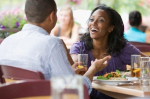 Couple enjoying dinner
